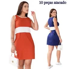 Kit 10 Vestido Curto regata malha algodão - sem manga Varias cores