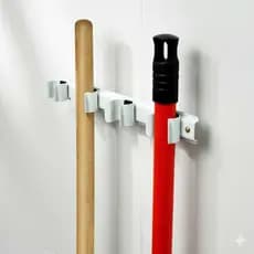 Suporte Para Vassouras Mais Útil com 5 posições branco aço carbono
