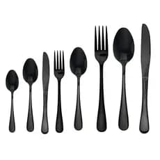 Kit Com 48 Talheres Jantar Elite Black - 6 Peças Cada