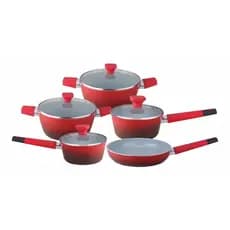 Jogo De Panelas Baccani 5 Peças Vermelho Rev. Cerâmico Indução