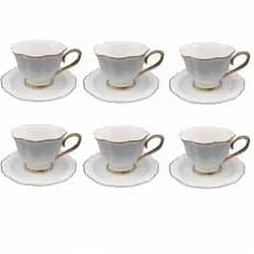 Jogo de Xícaras para Café Mon Charmant com Pires em Porcelana 90ml 6 Peças - L'Hermitage