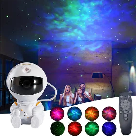 Projetor De Luzes Estrelas Galáxia Astronauta Com Controle