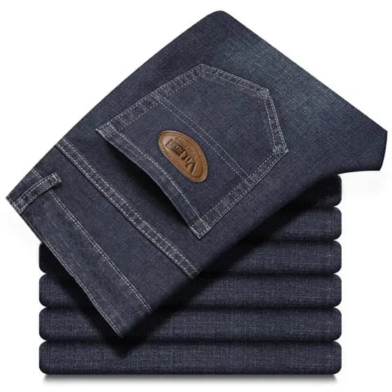 Calça Jeans Masculina Com Lycra Tradicional de Serviço Corte Reto Elastano Reta Básica