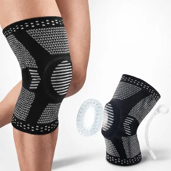 Joelheira De Compressão Com Silicone E Fio De Aço Flexível Esportiva Esporte Haste