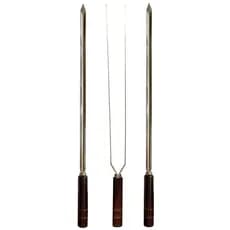 Kit 3 Espetos Artesanais Inox P/ Churrasco - Sem capa
