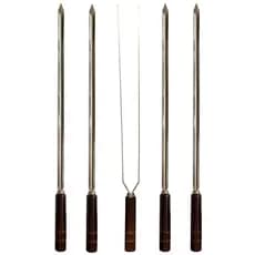 Kit 5 Espetos Artesanais Inox P/ Churrasco S/ Capa
