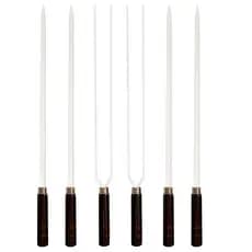Kit 6 Espetos Artesanais de Alumínio P/ Churrasco S/ Capa
