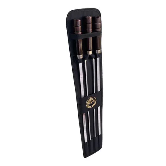 Kit 3 Espetos Artesanais de Alumínio P/ Churrasco Com Capa