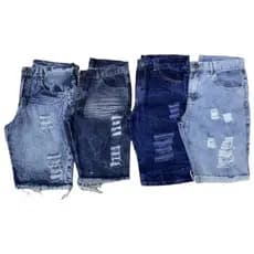Kit com 2 Bermuda jeans Rasgada masculina