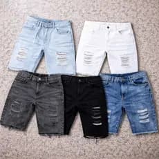 Shorts Jeans Masculino Alta Qualidade Modelo Jogador Rasgado Premium