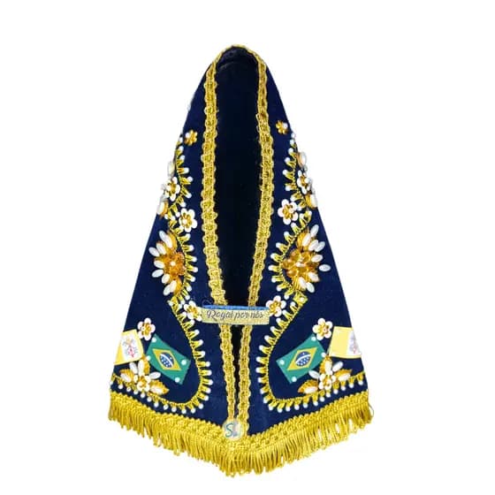 Manto Nossa Senhora Aparecida 25cm - Modelo Premium + broche rogai por nós