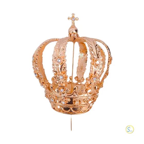 Coroa Para Imagem De Nossa Senhora Aparecida De 35cm a 70cm - Modelo Oficial Maciça Folheada