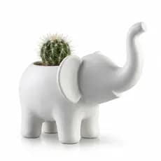 Vaso Decorativo Elefante Charmoso Porta Flores Decoração Sala Mesa Escritório Luxo
