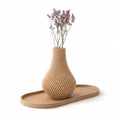 Kit Vaso Decorativo Com Bandeja Minimalista Sala Mesa Aparador Escritório Decoração Luxo