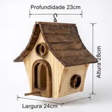Casinha de Passarinho em Madeira Rústica | Ninho Decorativo Jardim Varanda | Artesanal Resistente