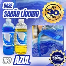 Sabão Líquido Concentrado para fazer até 30 Litros cor Azul Tradicional