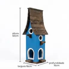 Casinha de Pássaro Decorativa em Madeira Resistente - Pronta Entrega - Decore Seu Jardim