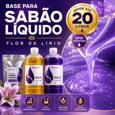 Sabão Líquido Concentrado Flor de Lirio PREMIUM Faz até 20L- Fácil de Fazer Lilás