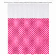 Cortina Box Estampada PEVA Extra - 1,35m x 1,78m - Com 8 Ganchos - ROSA