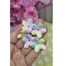 flores de biscuit Tam 2,5cm flores tingidas flores tie dye flor de porcelana fria