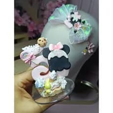 vela de aniversário, vela personalizada, vela de biscuit vela tema Minnie