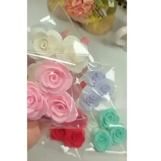 flores de biscuit flor de porcelana fria rosas de biscuit rosa para aramados flores para noiva acessórios de noiva