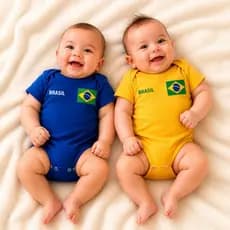 Body Bebê Brasil Suedine 100% Algodão Estampa Silk Confortável Manga Curta Roupa Infantil