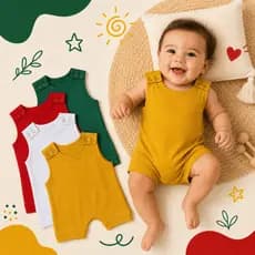 Romper bebe em Suedine Premium 100% Algodão estilo jardineira- Cores variadas