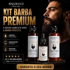 KIT BARBA MASCULINO COMPLETO Hidratação Profunda Alinhamento dos Fios Shampoo Balm Óleo Para Barba