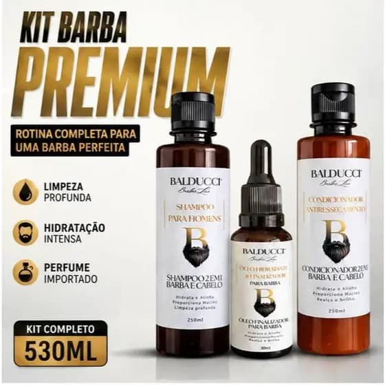 Kit para a barba shampoo balm óleo condicionador para cabelo e barba