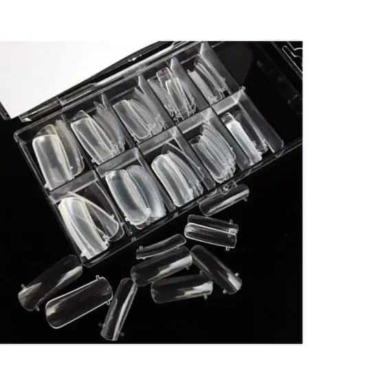 Kit 100 Molde F1 Unhas Porcelana Gel Reutilizáveis Dual Form