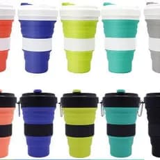 Copo Retrátil De Silicone Sustentável Ecológico Dobrável 550ml Portátil