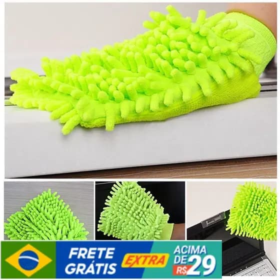 Luva de Fibra Fina para Limpeza de Carros de Poeira