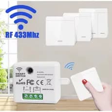 Interruptor de parede sem fio, receptor de relé 433mhz Apagador sem fio controle remoto para lâmpada