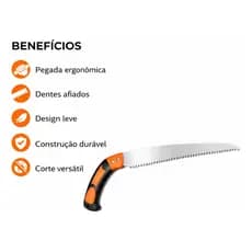 Serrote de Poda Curvo Profissional Serra Jardinagem Corte Galhos Árvores 14"