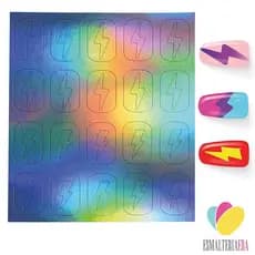 Stencil para Unhas Raios Molde Airbrush Adeviso Estencil