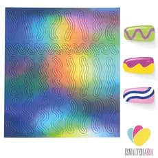 Stencil para Unhas Ondinhas Abstratas Molde Airbrush Adeviso Estencil