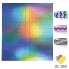 Stencil para Unhas Fitinhas de Ondinhas Molde Airbrush Adeviso Estencil
