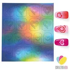 Stencil para Unhas Coração Espiral e Duplo Molde Airbrush Adeviso Estencil
