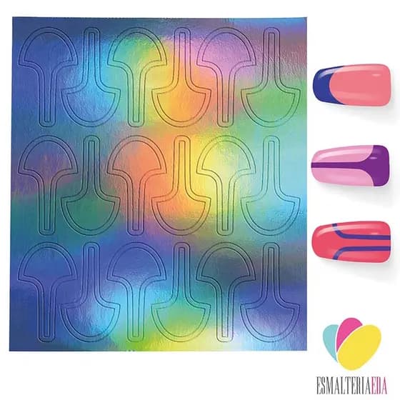 Stencil para Unhas Cogumelos Molde Airbrush Adeviso Estencil