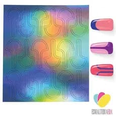 Stencil para Unhas Cogumelos Molde Airbrush Adeviso Estencil