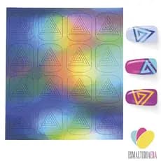 Stencil para Unhas Espiral Triangular Molde Airbrush Adeviso Estencil