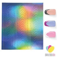 Stencil para Unhas Francesinha Amendoada Reversa Molde Airbrush Adeviso Estencil