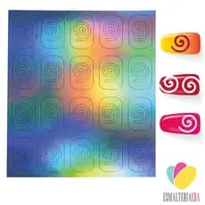 Stencil para Unhas Espiral Redondo Molde Airbrush Adeviso Estencil