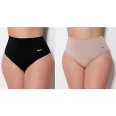 Kit Com 2 Calcinha Cinta Plus Size Suplex Alta Compressão Reduz Medida