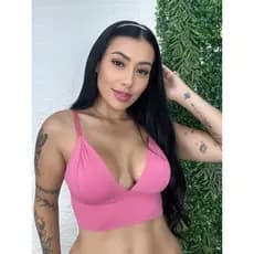 Sutiã Top Tok Suave  Poliamida Cropped Sem Bojo