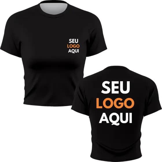 Cropped Feminino Personalizado  Sua Ideia Aqui Estampa Foto Seu Logo Gola Redonda Manga Curta Blusinha 100% Algodão