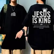 Camiseta Streetwear Oversized 100% Algodão Estampada Cristã Religiosa Camisa Unissex Premium