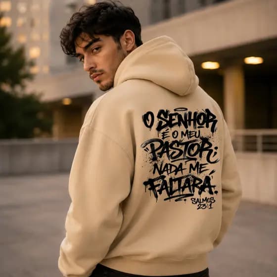 Blusa De Frio Masculina Moletom Casaco Estiloso Estampado Cristã Religiosa Gospel Salmos23:1 Unissex