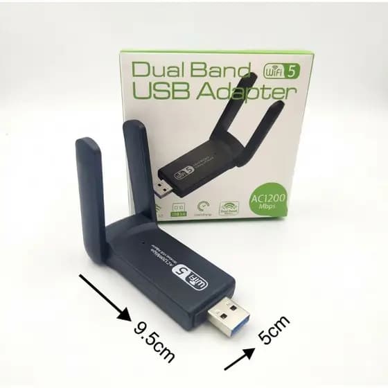 Adaptador Wi-fi Dual Band 2-4G e 5G USB 3.0 5Ghz 1300Mbps 2 Antenas